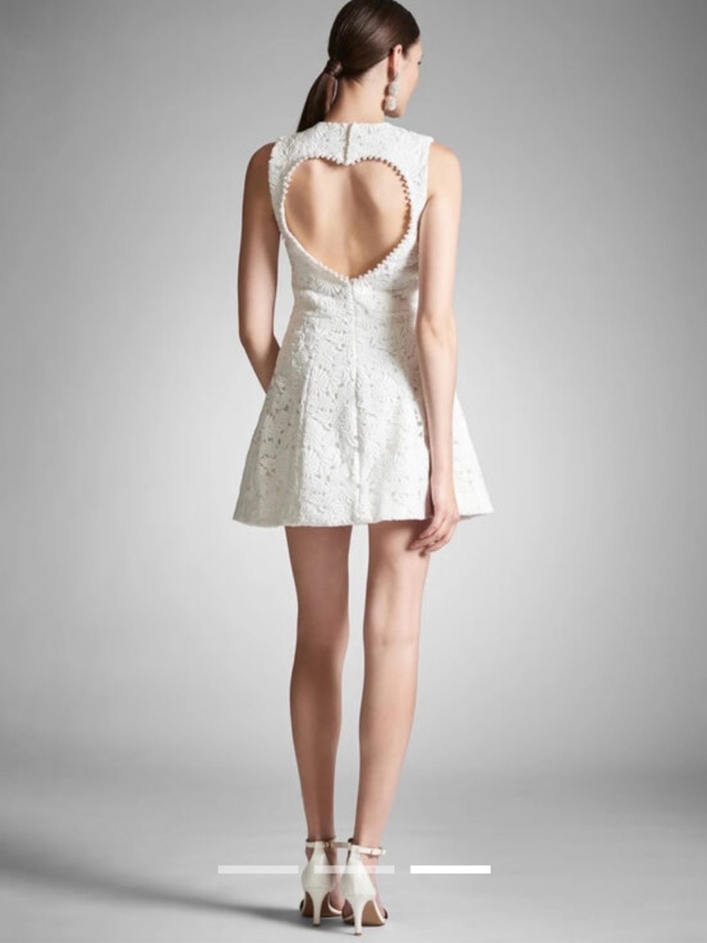 Sachin + Babi Mon Coeur White Lace Heart-Back Mini Dress size 6